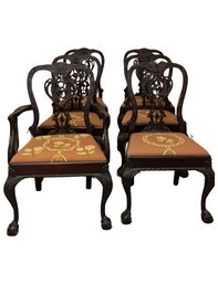 Set Of 6 Clawfoot Dining Chairs