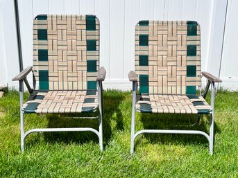 Vintage Webbed Folding Chairs