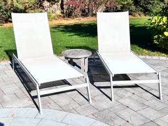 Outdoor Lounge Chairs And Teak Side Table