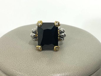 Rectangle Black Stone Ring