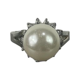 Faux Large Pearl Ring