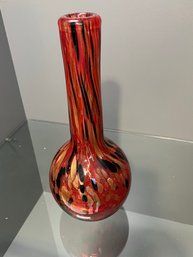 Bud Vase With Gold Flecks And Unique Splatter Effect