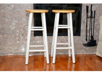 2 Wooden Kitchen Stools