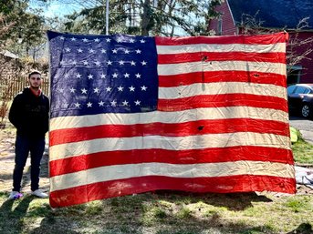 RARE Very Large 45 Star American Flag C. 1896-1912 Approx 12ft X 8ft