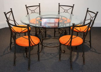 Wrought Iron Table And 6 Pub Chairs