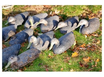 Vintage Cork Duck Decoys With Harness