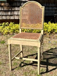 Light Toned Wooden Cane Back And Seat Chair
