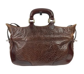 Fendi Brown Nappa Leather Double Handle Bag