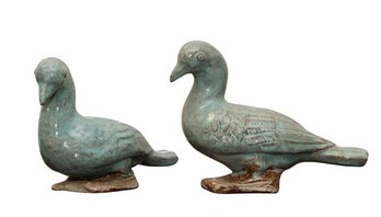 Pair Of Ceramic Duck Figurines