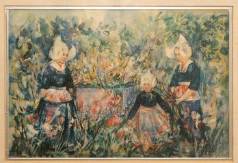 Vollendam Girls By Edna Hible Serigraph 24 Of 1000