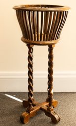 Antique Walnut Barley Twist Plant Stand