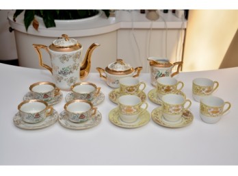 Antique Demitasse Bavienthal, Tea Set With 22K Gold