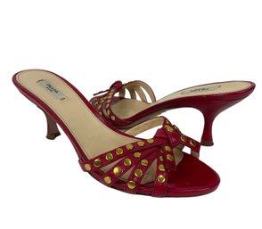 Prada Red With Gold Embellishments Shoes Size 37