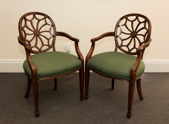 Sherrill Web Back Mahogany Arm Chairs