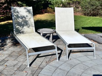 Outdoor Lounge Chairs And Teak Side Table