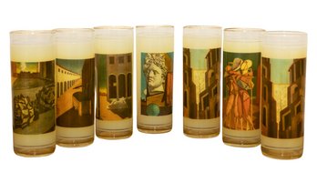 Set Of Giorgio De Chirico Inspired Drinking Glasses