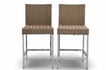 2PC SET FOR SEASONS OUTDOOR SYNTHETIC WICKER CHAIRS