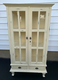 Hand Painted Distressed China Cabinet