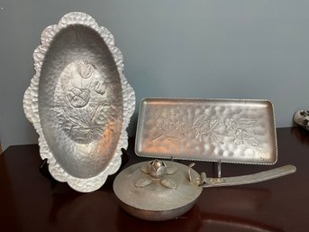 3 Pieces Hammered Metal By Rodney Kent & More