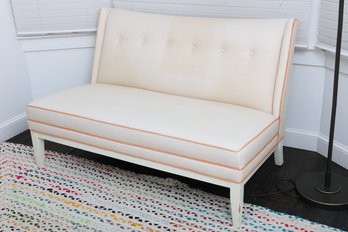 Jonathan Adler 'Morrow' Settee In White & Orange