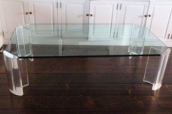 Brueton Lucite & Glass Cocktail Table