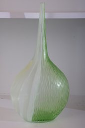 Crate & Barrel Sea Green Blown Vase