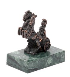 Cast Metal Horse On Marble Base