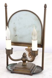 Antique Brass Double Light Bedside Lamp