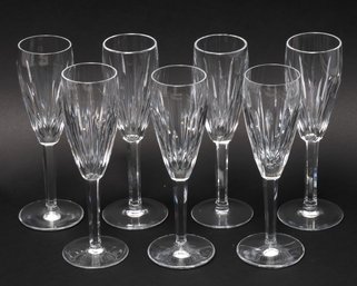 Set Of 7 Waterford Crystal Carina Champagne Flutes