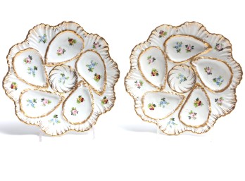 Majolica Oyster Plates- A Pair