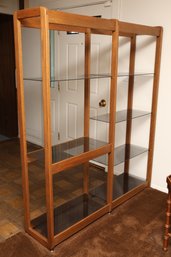 MCM Oak And Smoked Glass Shelving Unit