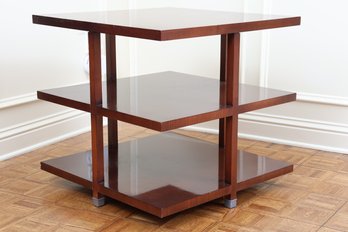 Baker Furniture Three Tier Mahogany Side Table