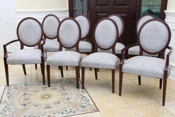 Set Of 8 Quality Custom Upholstered Dining Chairs