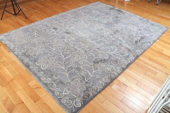 Damask Gray & Ivory Area Rug