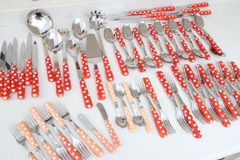 Sabre Paris Red And White Dot Flatware