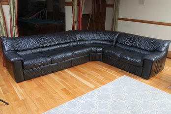 Preferred Seating Specialists Black Leather Sofa