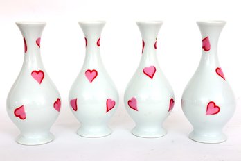 Limoges Heart Bud Vases