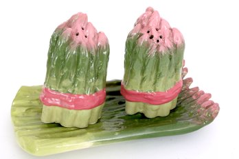 Vintage Asparagus Salt & Pepper Shaker 3 Pc Set