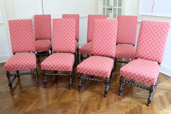 Set Of Eight Antique French-Style Mahogany Dining Chairs