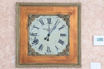 Rustic Roman Numeral Wall Clock Set In Ornate Frame