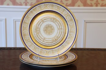 8 Heinrich & Co. Bavarian Gold Gilt Porcelain Plates