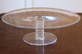 Tiffany & Co. 'Mesa' Round Glass Cake Stand With Ribbed Central Pedestal