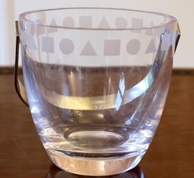 Ward Bennett For Sasaki Sengai Crystal Ice Bucket With Steel Handle