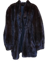 Neiman Marcus 'SAGA' Real Mink Fur Coat In Black