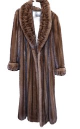 Neiman Marcus 'SORBARA' Real Mink Fur Coat In Brown