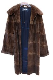 Neiman Marcus 'ZUKI' Real Mink Fur Coat In Brown