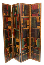 Wooden Bookcase Motif Bi-Fold Room Divider