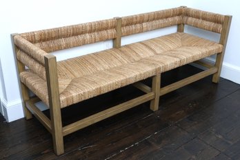 Pottery Barn Malibu Woven Rush Bench