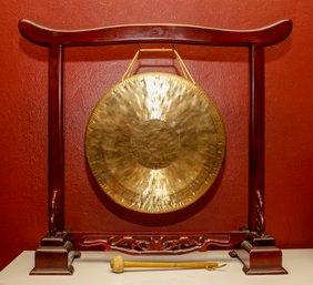Chinese Brass Gong With Mallet