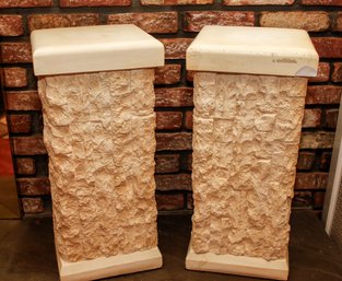 Pair Of Chalk Ware Pillars